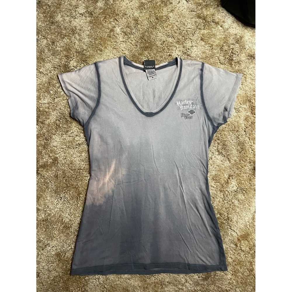 Harley Davidson Woman's Gray Short‎ Sleeve T Shirt Size Medium